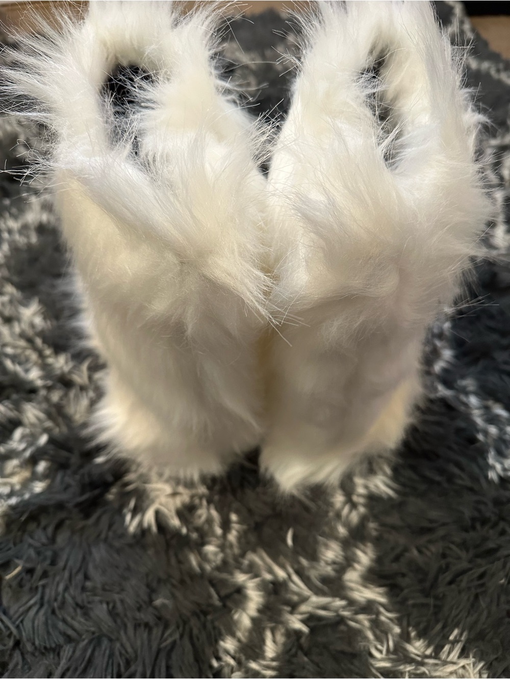 White Faux Fur Boots - Picture 3 of 3